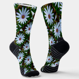 White Daisy Pattern Socks
