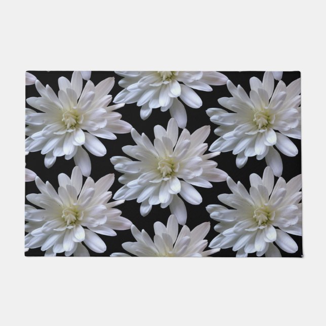 White daisy pattern white flowers doormat (Front)