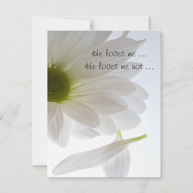 White Daisy Petals Engagement Announcement (Front)