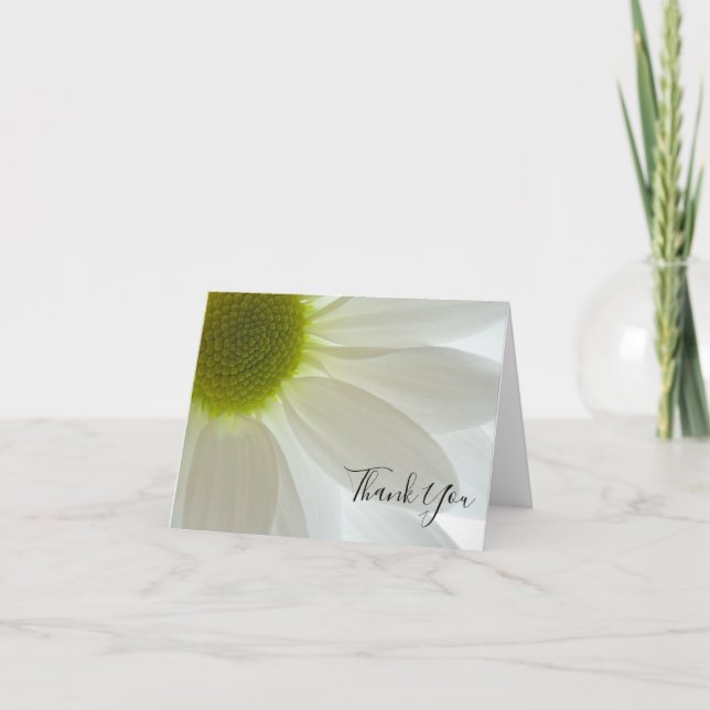 White Daisy Petals Thank You Card (Front)