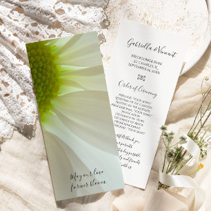 White Daisy Petals Wedding Program Programme