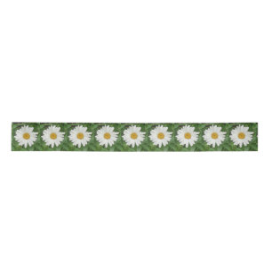 White Daisy Satin Ribbon