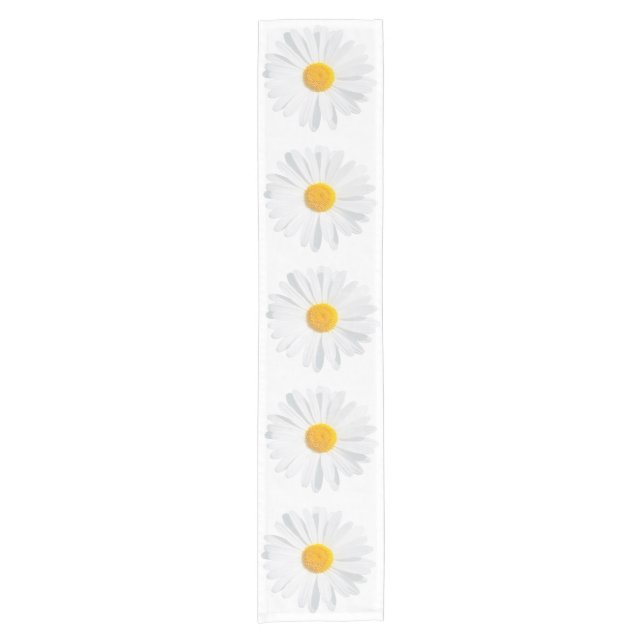 white daisy short table runner (Front)