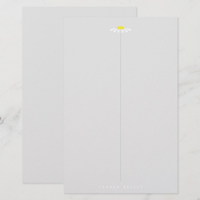 White Daisy Stationery (Front/Back)