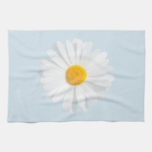 white daisy tea towel
