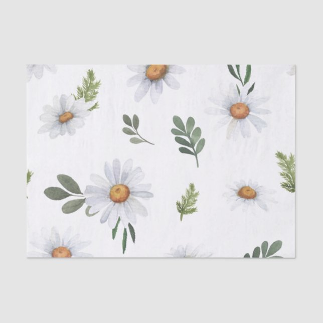 White daisy tissue paper, White daisies Paper (Front)