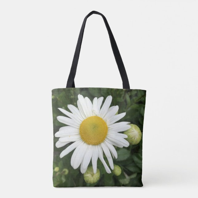 White Daisy Tote Bag (Back)