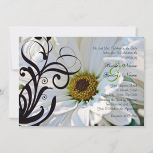 White Daisy Wedding Invitation