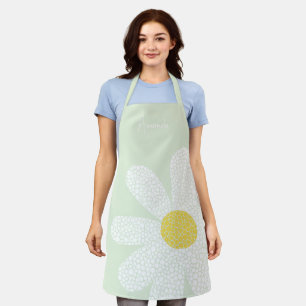 White Daisy with dots Apron