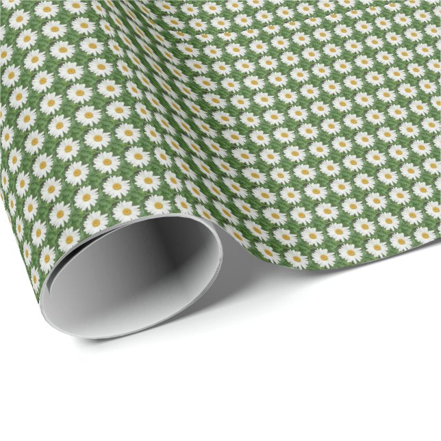 White Daisy Wrapping Paper (Roll Corner)