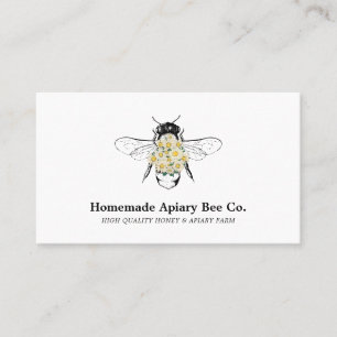 White Daisy Wreath Watercolor Insect Cottagecore Business Card