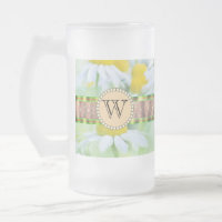 White Daisy's in Green Meadow Monogram