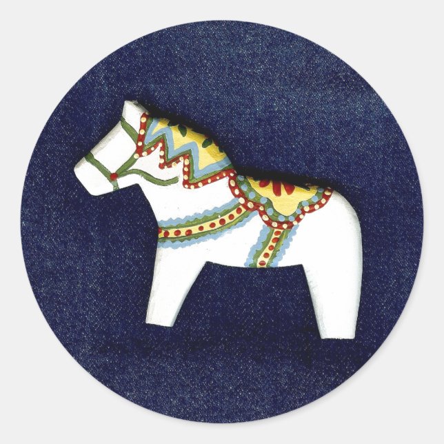 White Dala Horse Sticker (Front)