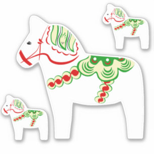 White Dala Horse Stickers