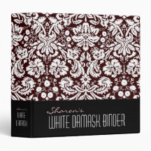 White Damask Custom 1.5" Binder
