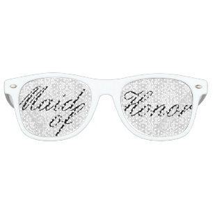 White Damask Maid of Honour Bachelorette Party Retro Sunglasses