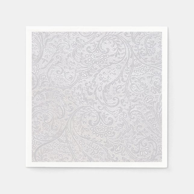 White Damask Napkin (Front)