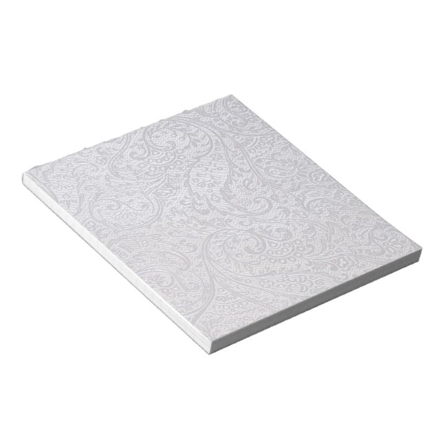 White Damask Notepad (Angled)