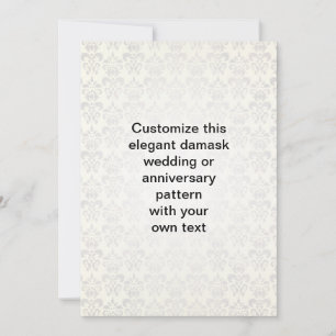 White damask pattern card