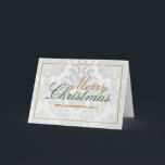 White Damask Personalised Christmas Card<br><div class="desc">Beautiful and timeless damask pattern,  personalise your family name of the front for a wonderful Christmas greeting.</div>