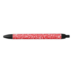 White Dancing Musical Notes Musicians Music Lovers Black Ink Pen