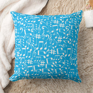 White Dancing Musical Notes Musicians Music Lovers Cushion