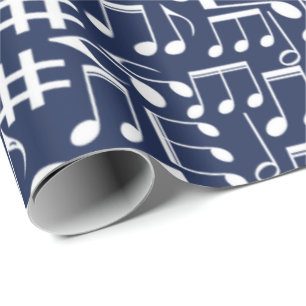 White Dancing Musical Notes Musicians Music Lovers Wrapping Paper