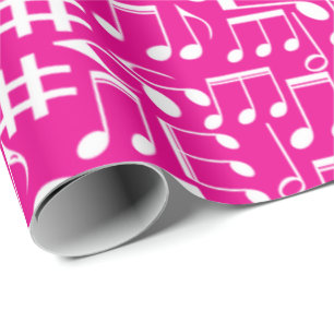 White Dancing Musical Notes Musicians Music Lovers Wrapping Paper