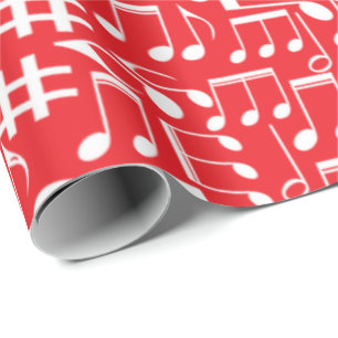 White Dancing Musical Notes Musicians Music Lovers Wrapping Paper
