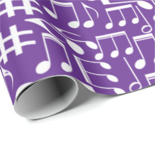 White Dancing Musical Notes Musicians Music Lovers Wrapping Paper