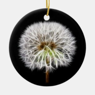 White Dandelion Flower Plant Ceramic Tree Decoration