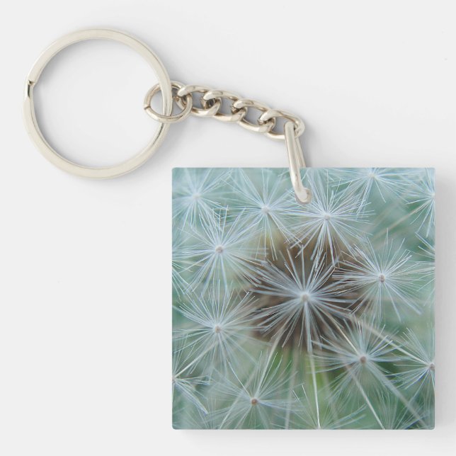 White dandelion pattern key ring (Front)