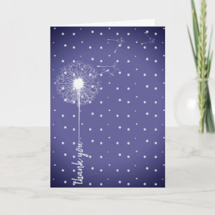 white dandelion thank you card