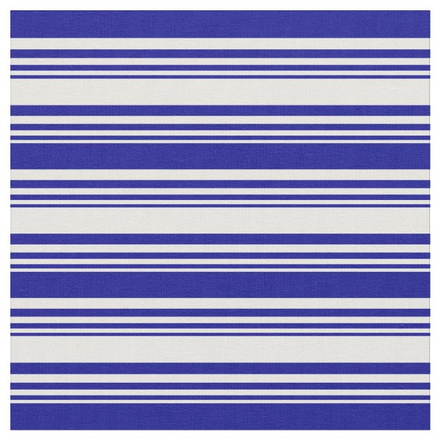 White & Dark Blue Coloured Pattern Fabric (Close Up)