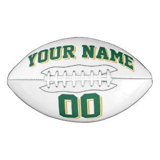 WHITE DARK GREEN AND GOLD Custom Football