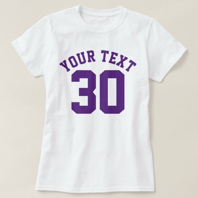 White & Dark Purple Adults | Sports Jersey Design T-Shirt (Design Front)