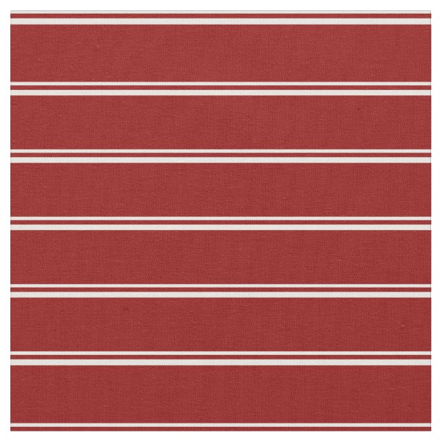 White & Dark Red Coloured Lines Fabric (Close Up)