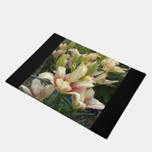White Daylilies  Doormat