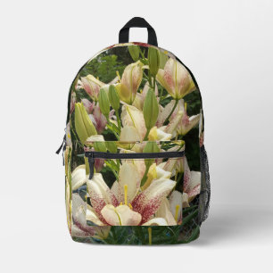White Daylilies  Printed Backpack
