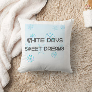 White Days Sweet Dreams Cozy Winter Blanket   Snow Cushion
