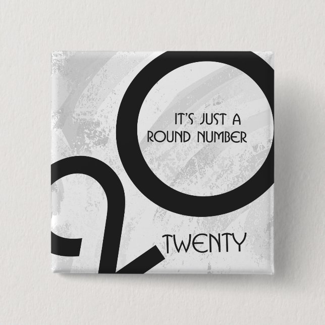 White Decade Birthdday 15 Cm Square Badge (Front)