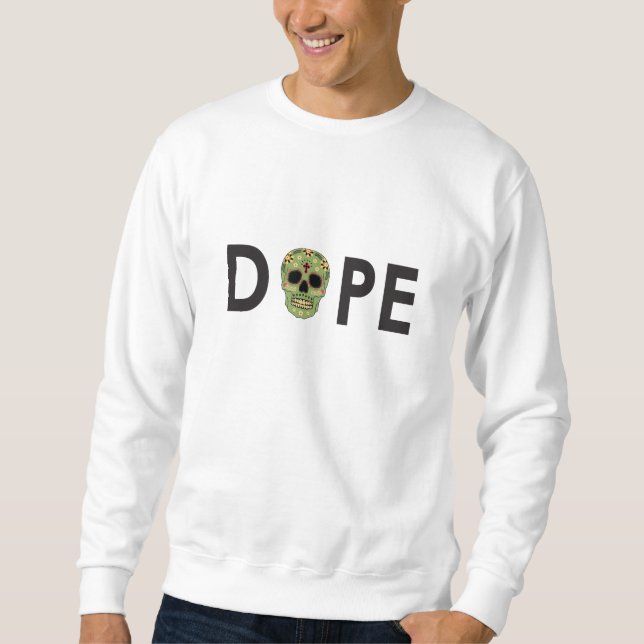 White Decorative Skull Crewneck Sweatshirt (Front)
