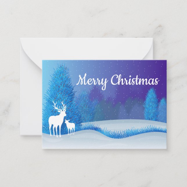 White Deer Christmas Card (Front)
