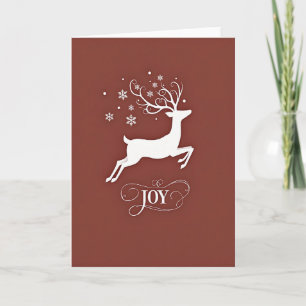 White Deer Christmas Card