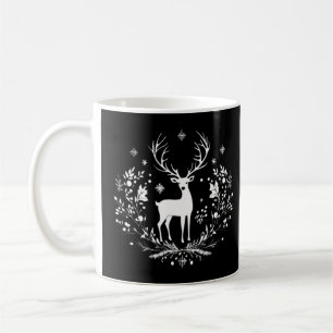 White deer coffee mug