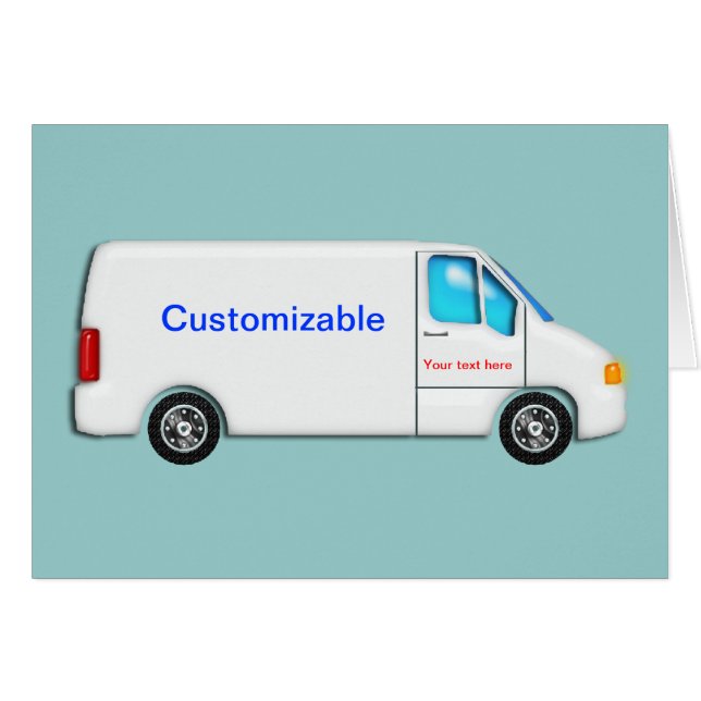 White Delivery Van - Customisable (Front Horizontal)
