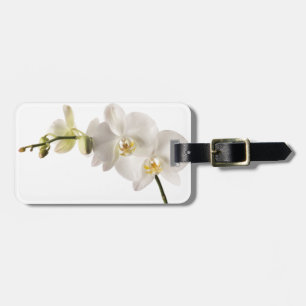 White Dendrobium Orchid Flower Spray Floral Blank Luggage Tag