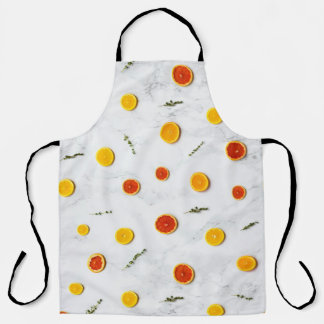 White design print apron