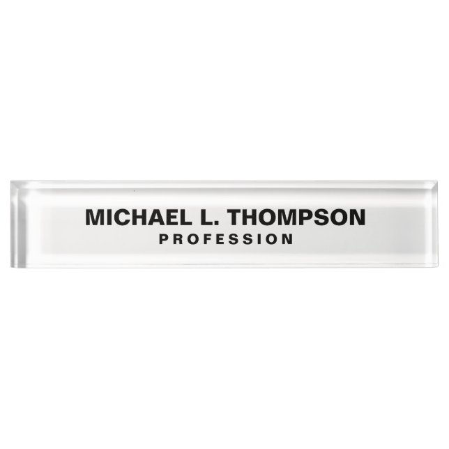 White Desk Nameplate (Front)