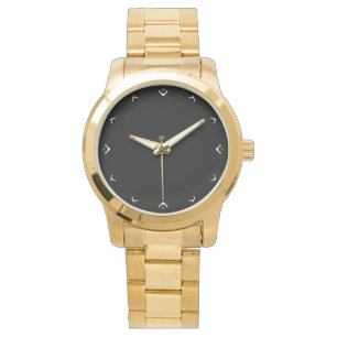 white dial numbers and signs on black background watch